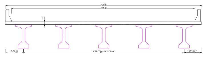 Cross-section of the superstructure