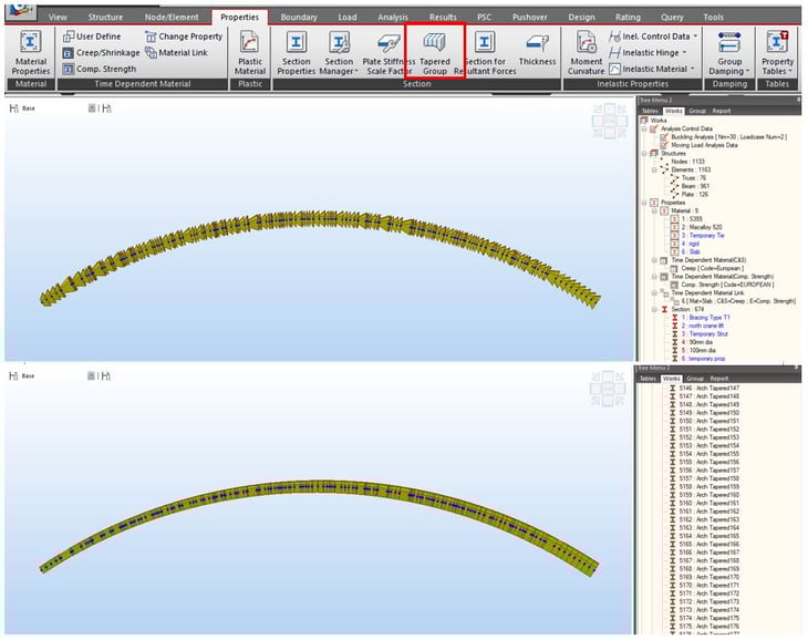 A model shape after using Tapered Group function