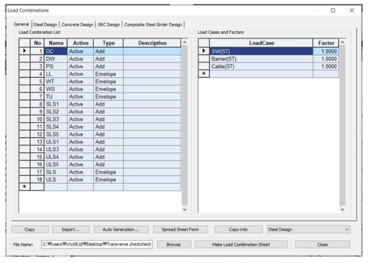 Load Combination function