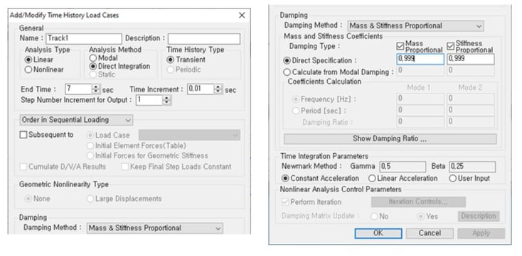 Time History Load Cases function