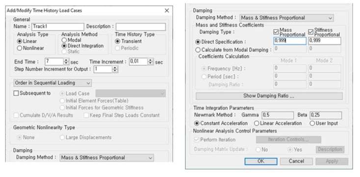 Time History Load Cases function 