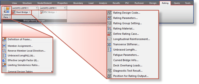 Image 3.1 Functions for Load Rating Parameters
