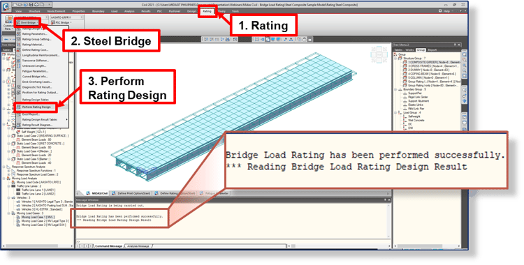 Bridge Load Rating of Steel Composite Bridge as per AASHTO LRFR