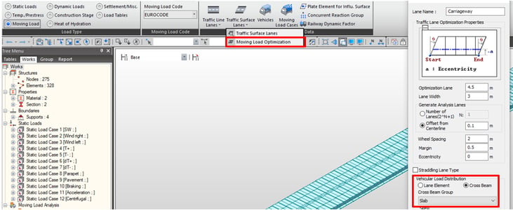 Figure 2-12. Moving Load Optimization with cross beams