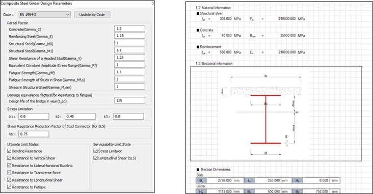 built-in eurocode and detailed calculation output midas