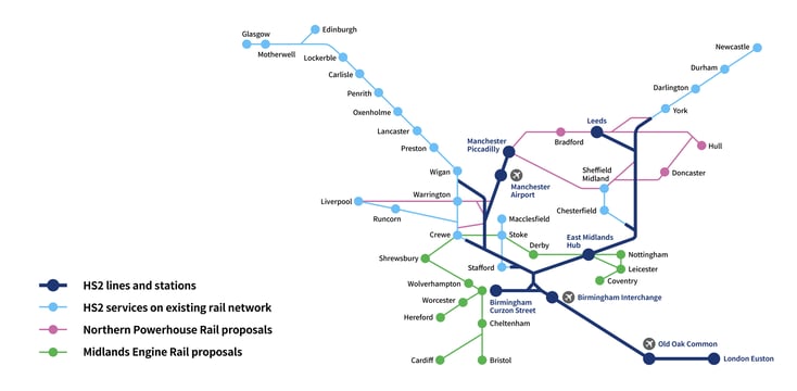 HS2 lines and station plan