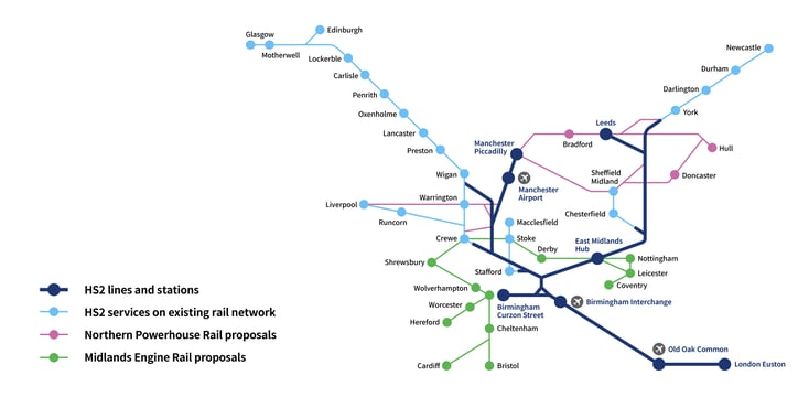 HS2 lines and station plan