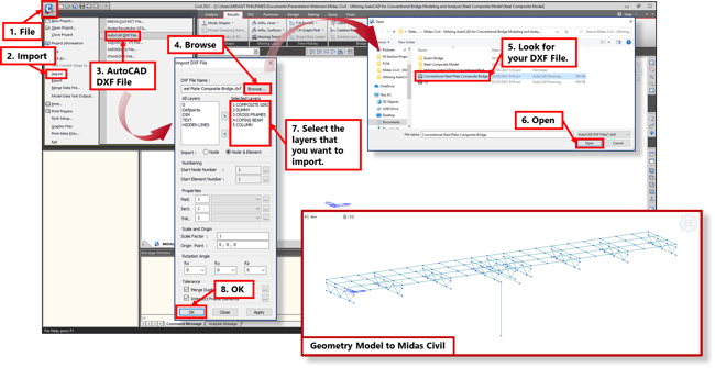 Image 1-4 Import DXF File to Midas Civil