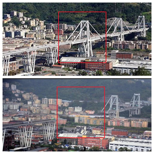 Image 1 Before and After photos of Morandi bridge