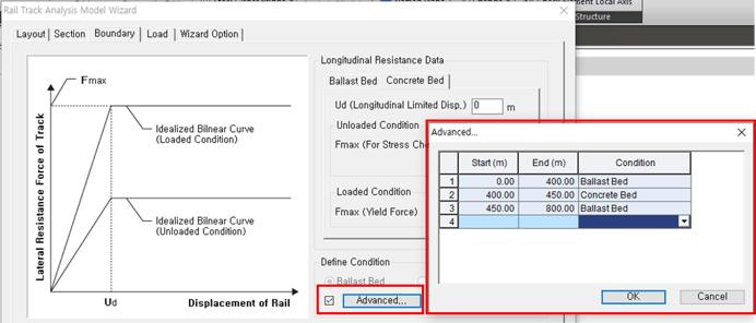 Figure 9. Advanced option of Longitudinal Resistance Data