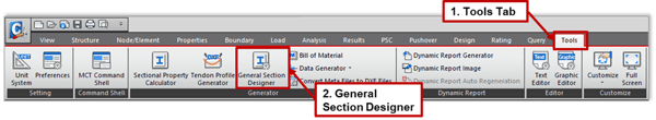 Image 3.1 Tools Tab - General Section Designer