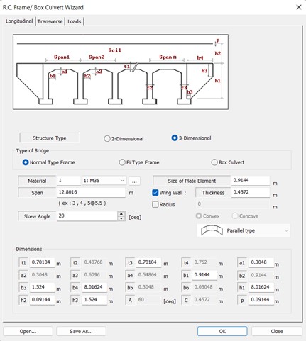 Figure 7. Culvert Wizard feature in Midas