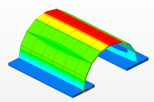 Fig 4(b) Displacement contour due to vertical earth pressure