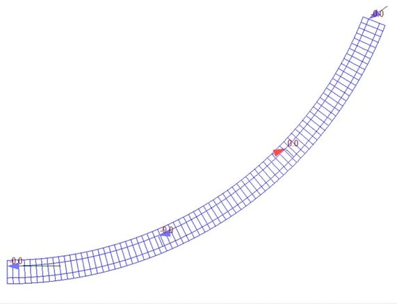 Fig12. Radial Arrangement- Reactions in local Fx for Temperature case