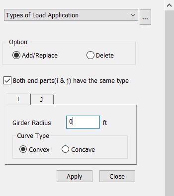 Fig.6 Curved Bridge Information Dialog Box