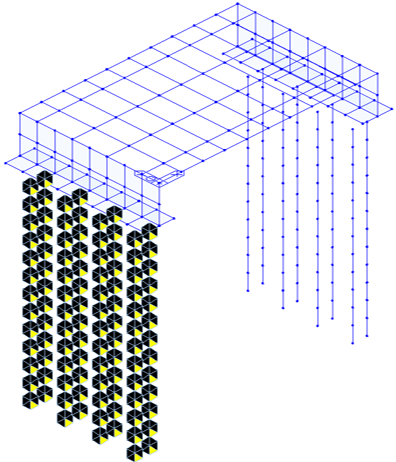 Figure 3.5 Sample Soil Spring Representations in Midas Civil