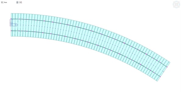 Fig. 11 Plan view of Civil Model exported from CIM model adjusted to the new alignment
