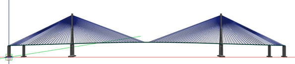 Fig. 13 Cable stay bridge CIM Model imported from Midas Civil