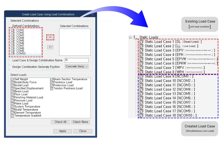 fig7. Creating Simultaneous Live Loads