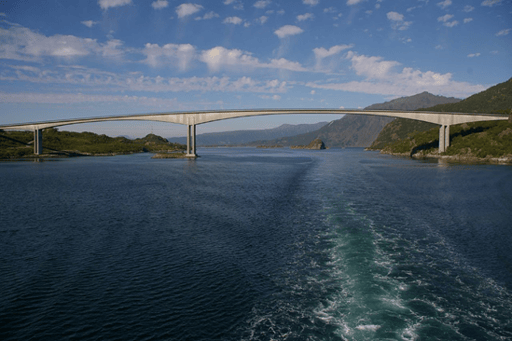 Raftsundet Bridge from Nofoten, Norway : 298m, 1988 Year