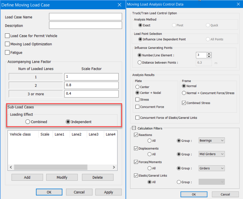 Moving Load Case definition in midas Civil